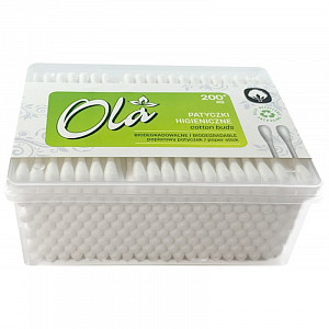Papírové vatové tyčinky 100% natural Ola 200 ks v boxu