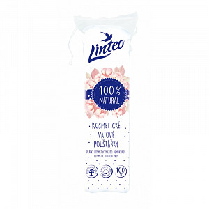 Kosmetické vatové polštářky Linteo 100% Natural – 100 ks