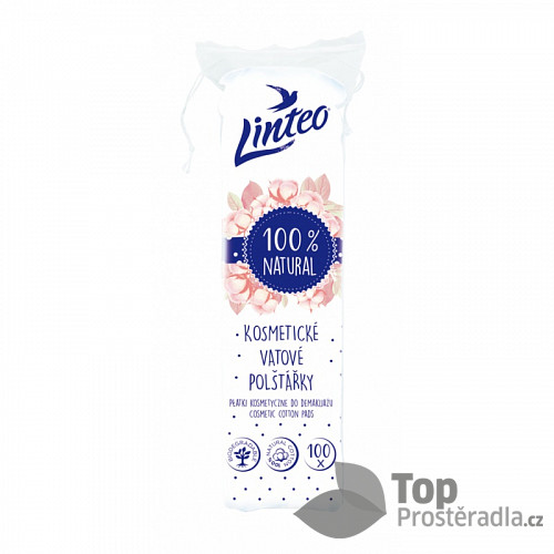 Kosmetické vatové polštářky Linteo 100% Natural – 100 ks