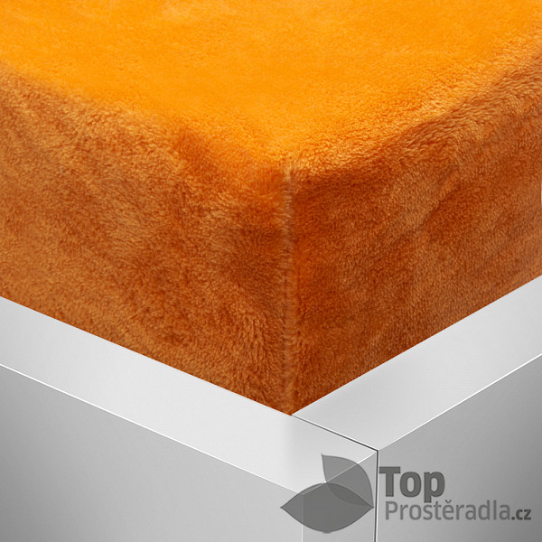 Oboustranné Mikroplyšové prostěradlo DeLuxe 90x200 – Oranžová