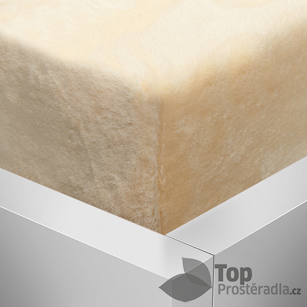 Oboustranné Mikroplyšové prostěradlo DeLuxe 90x200 – Světle béžová