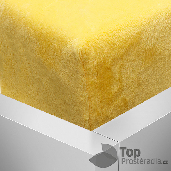 Oboustranné Mikroplyšové prostěradlo DeLuxe 180x200 – Žlutá