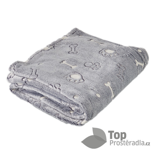 Mikroplyšová deka Premium 150x200 - Zářící tlapky - ve tmě svítí