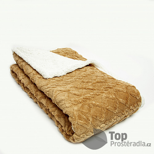 Beránková deka COSY 150x200 - Světle hnědá
