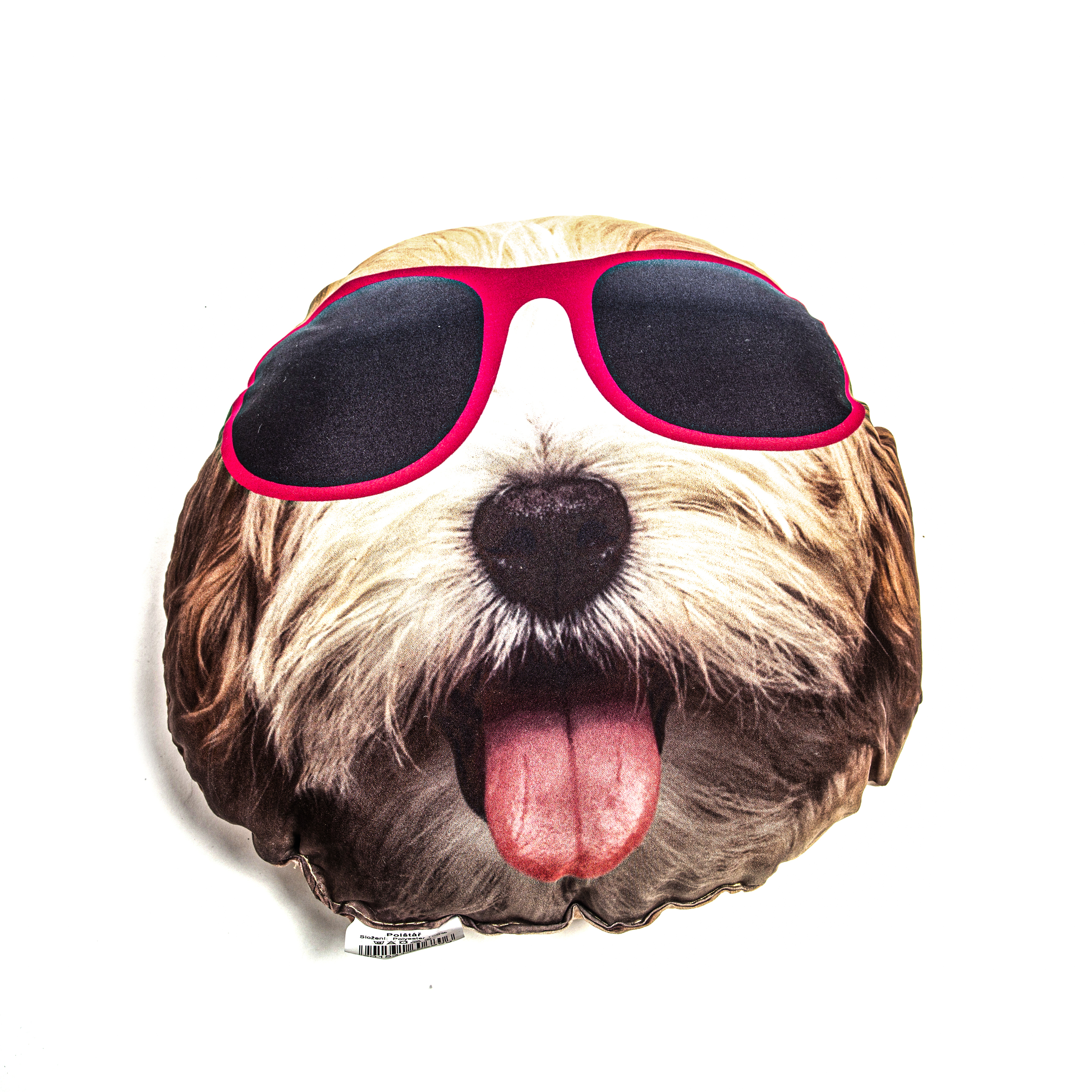 TOP Tvarovaný polštářek - Pejsek v brýlích