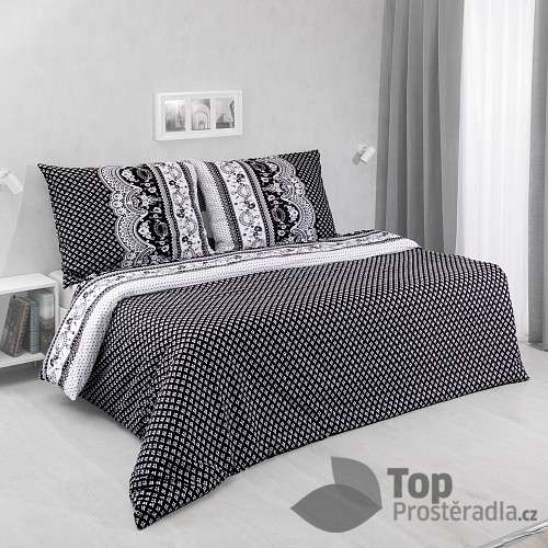 Francouzské povlečení 220x200+2x70x90 Canzone Black