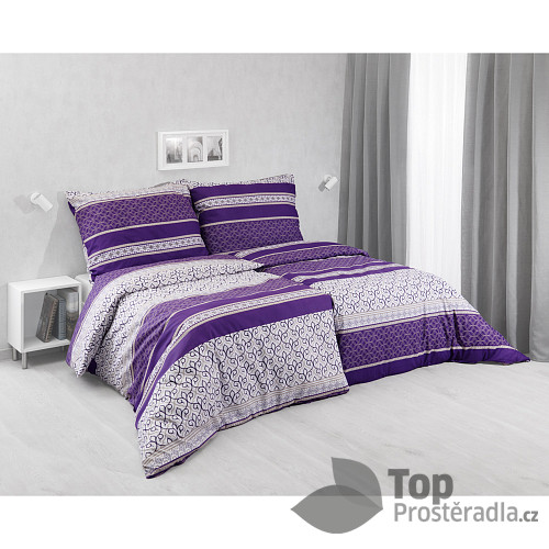 Bavlněné povlečení 140x200+70x90 Orient fialový