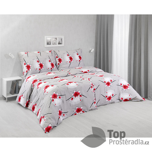 Krepové povlečení STANDARD 140x200+70x90 Lilie rudé