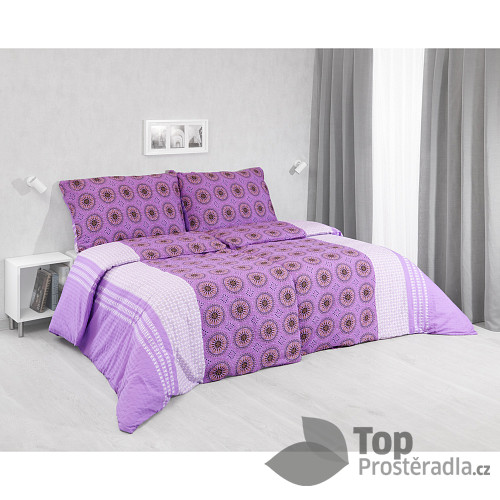 Krepové povlečení STANDARD 140x200+70x90 Mandaly fialové