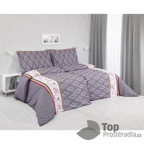 Krepové povlečení STANDARD 140x200+70x90 Variace šedá