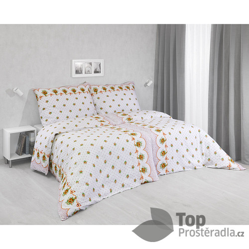 Krepové povlečení STANDARD 140x200+70x90 Bouquet vínový