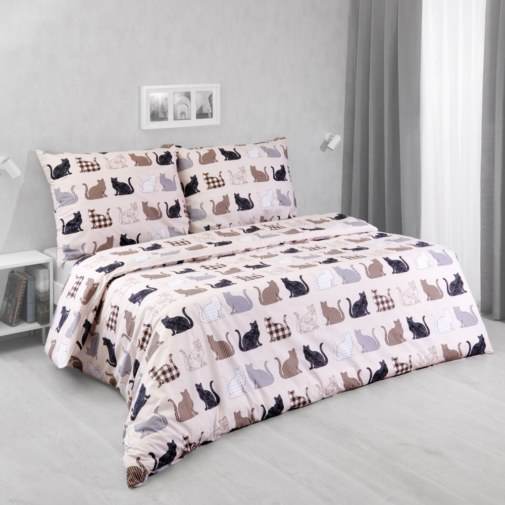 TOP Francouzské ranforcé bavlněné povlečení 220x200+2x70x90 Kočky