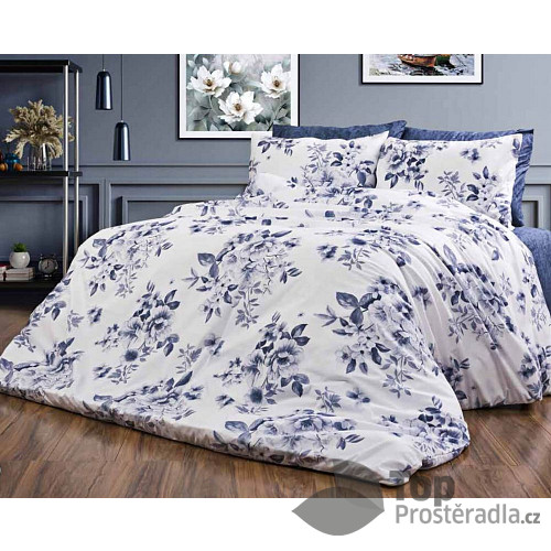 Bavlněné povlečení DELUXE 140x200+70x90 Blue rose