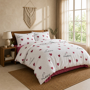 Bavlněné povlečení DELUXE 140x200+70x90 In Love