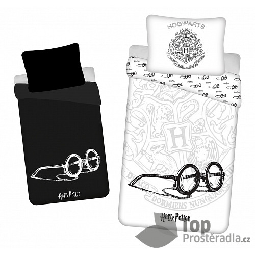 Bavlněné povlečení 140x200+70x90 Harry Potter GLASSES (ve tmě svítí)