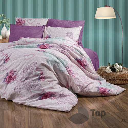Francouzské bavlněné povlečení DELUXE 220x200+2x70x90 Romantik