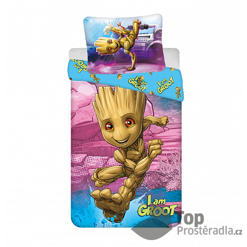 Bavlněné povlečení 140x200+70x90 I am Groot