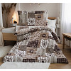 Mikroplyšové povlečení EXCLUSIVE 140x200+70x90 Patchwork béžový