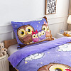 Mikroplyšové povlečení Premium 140x200+70x90 Sovičky
