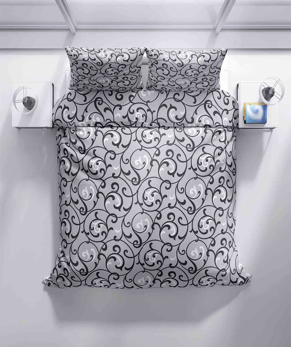 Bavlněné povlečení 140x200+70x90 Šedý orient