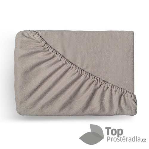 Flanelové napínací prostěradlo 160x200 béžové