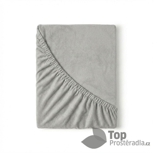 Flanelové napínací prostěradlo 220x200 světle šedé