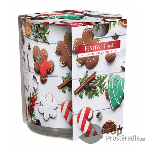 BISPOL SVÍČKA VE SKLE FESTIVE TIME 100G
