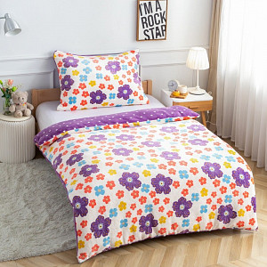 Mikroplyšové povlečení Premium 140x220+70x90 Květinka
