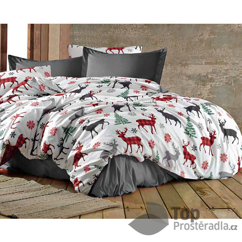 Bavlněné povlečení DELUXE 140x200+70x90 Vánoční sob