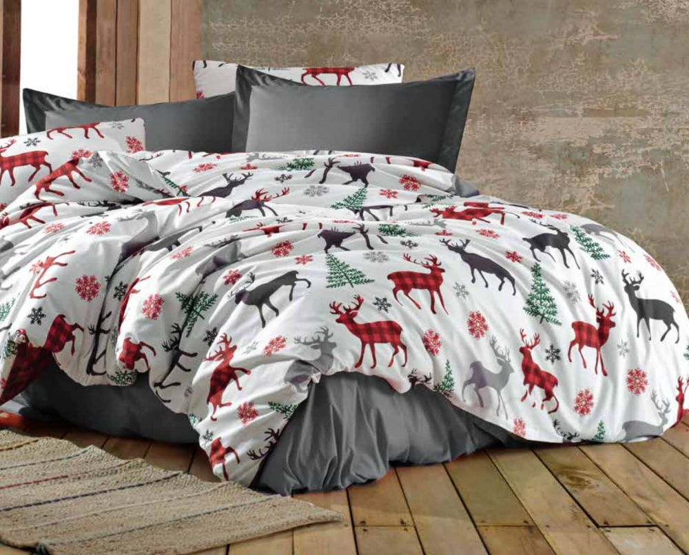 Bavlněné povlečení DELUXE 140x200+70x90 Vánoční sob