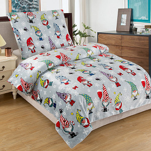 Mikroplyšové povlečení Premium 140x200+70x90 Vánoční skřítci