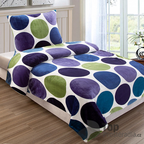 Mikroplyšové povlečení Premium 140x200+70x90 Big circle