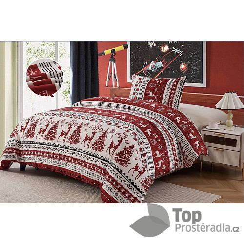 Mikroplyšové povlečení Premium 140x200+70x90 Christmas time