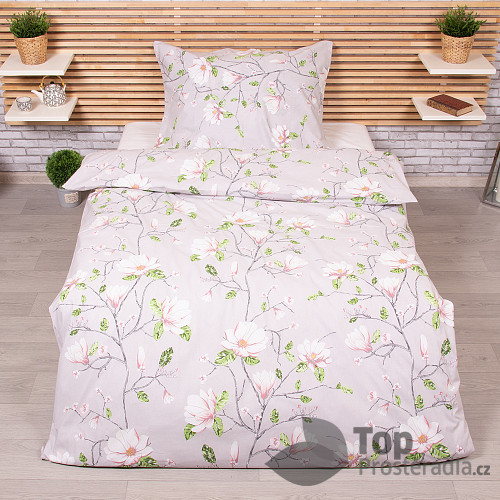 Krepové povlečení DELUXE 140x200+70x90 Magnolie