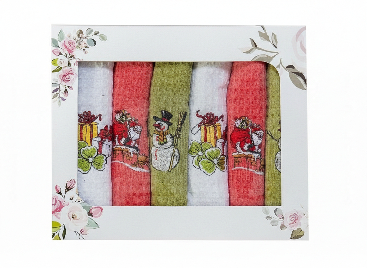 TP Vánoce dárkový set - vaflové utěrky 6ks