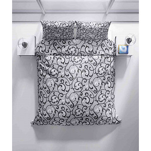Krepové povlečení ECONOMY 140x200+70x90 Šedý orient