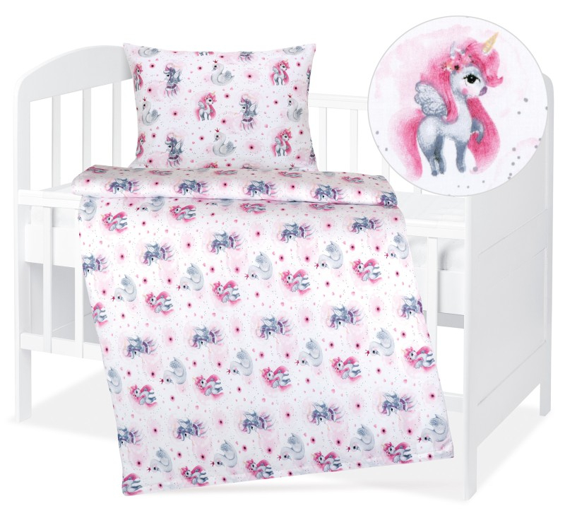 Fotografie Dětské bavlněné povlečení 90x135+45x60 Poníci