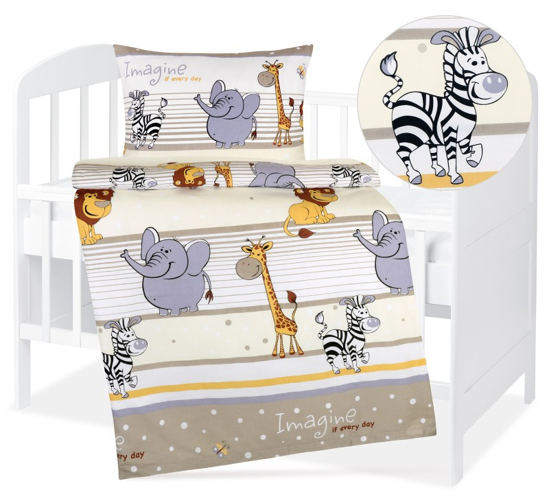 Dětské bavlněné povlečení 90x135+45x60 Veselá Zoo