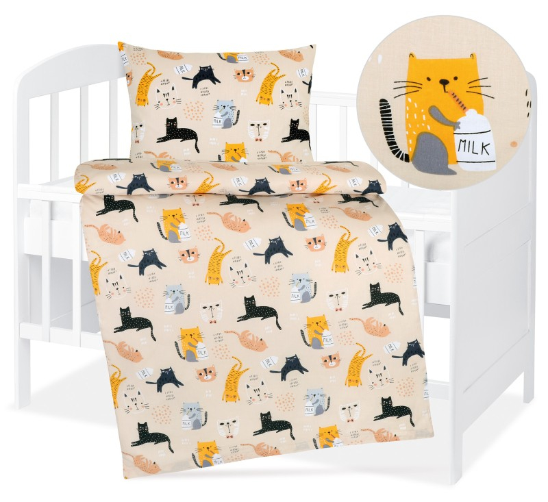 Dětské bavlněné povlečení 90x135+45x60 Relaxující kočičky