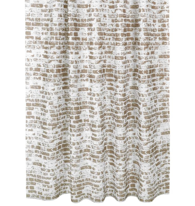 Koupelnový závěs 180x200 Zeď hnědá