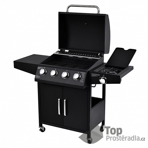 Zahradní plynový gril GFTOP s bočním ohřívačem