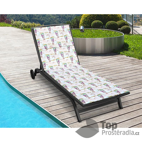 Polstr na plážové lehátko - potah na zip - 55x195 cm - Sovička
