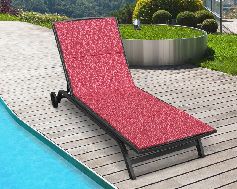 Polstr na plážové lehátko - potah na zip - 55x195 cm - Kytička