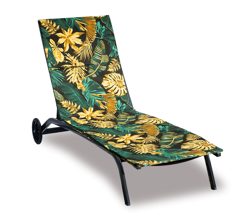 Polstr na plážové lehátko - potah na zip - 55x195 cm - Monstera