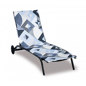 Polstr na plážové lehátko - potah na zip - 55x195 cm - Geometrie