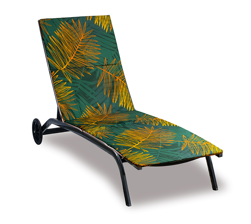 Polstr na plážové lehátko - potah na zip - 55x195 cm - Kapradí