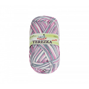 Příze TEREZKA multi - 50g / 155 m Bílá Růžová Šedá