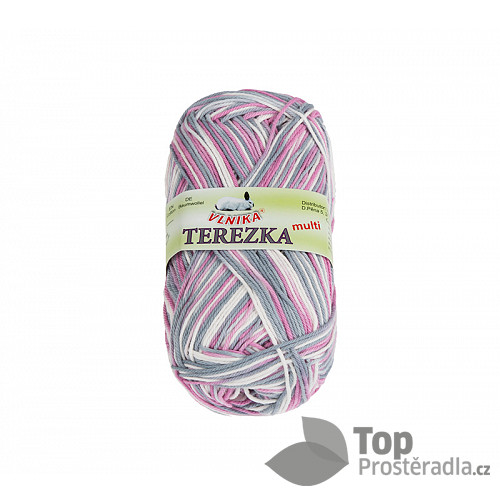 Příze TEREZKA multi - 50g / 155 m Bílá Růžová Šedá