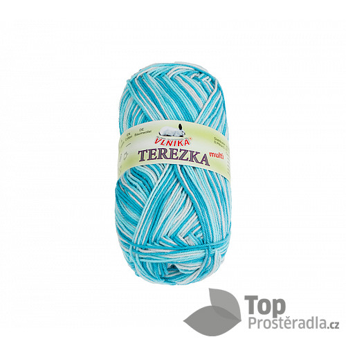 Příze TEREZKA multi - 50g / 155 m Bílá Modrá Tyrkysová
