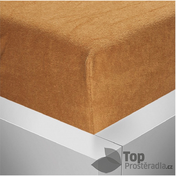 TP Froté prostěradlo 220x200 Premium Karamelová
